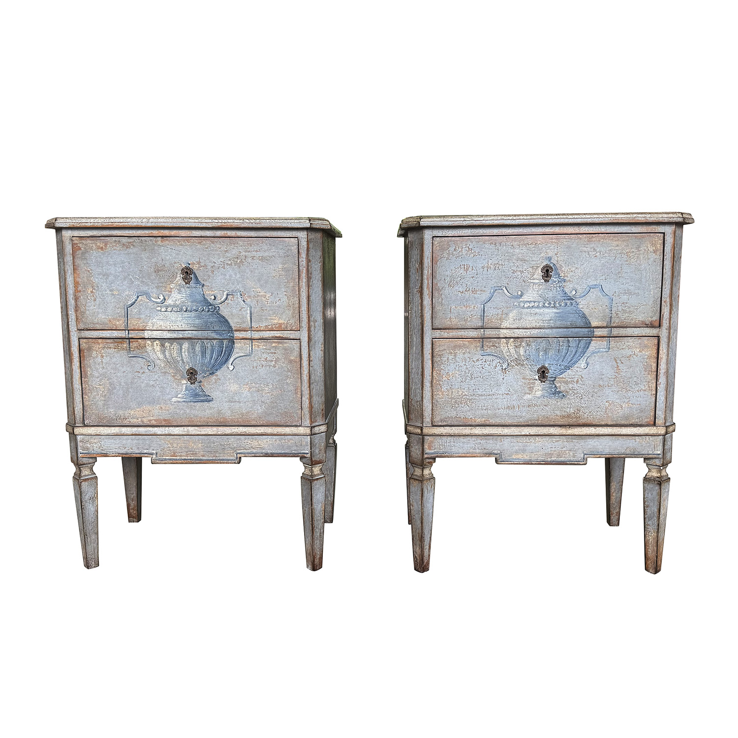 19th Century Swedish Gustavian Pair of Antique Scandinavian Pinewood Nightstands