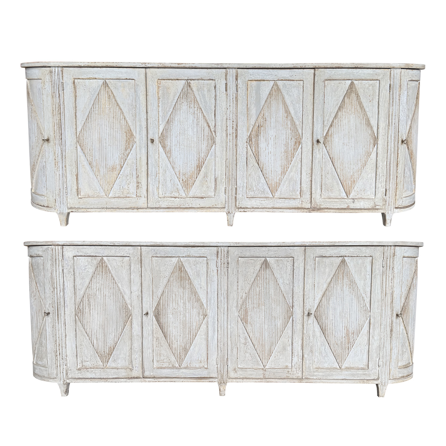 19th Century Swedish Gustavian Pair of Antique Scandinavian Oakwood Credenzas