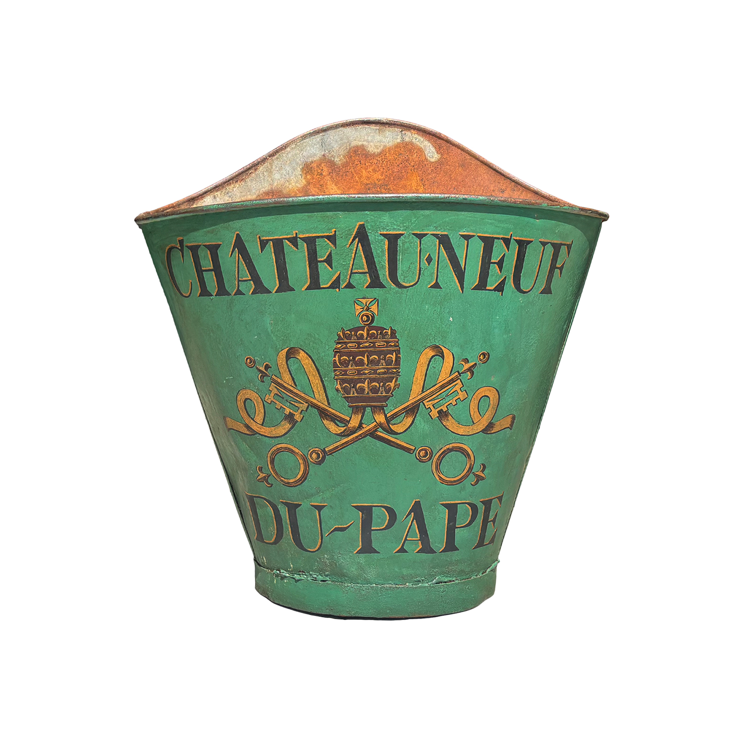 Green Grape Hotte with Châteauneuf-du-Pape Inscription