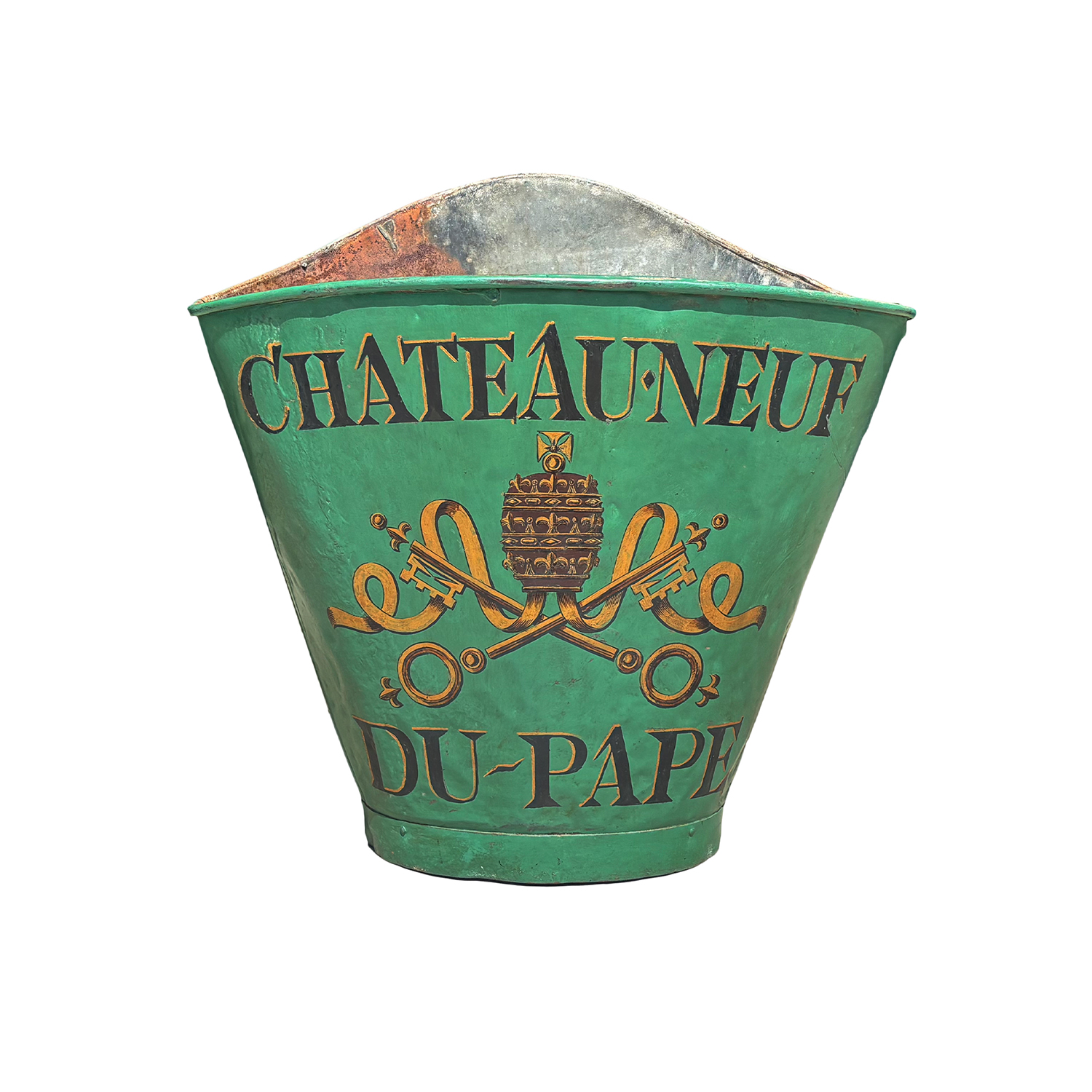 Green Grape Hotte with Châteauneuf-du-Pape Inscription