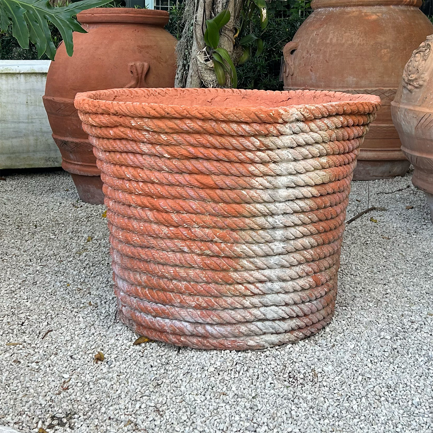 A Vintage Garden Planter Basket in Terra Cotta from France