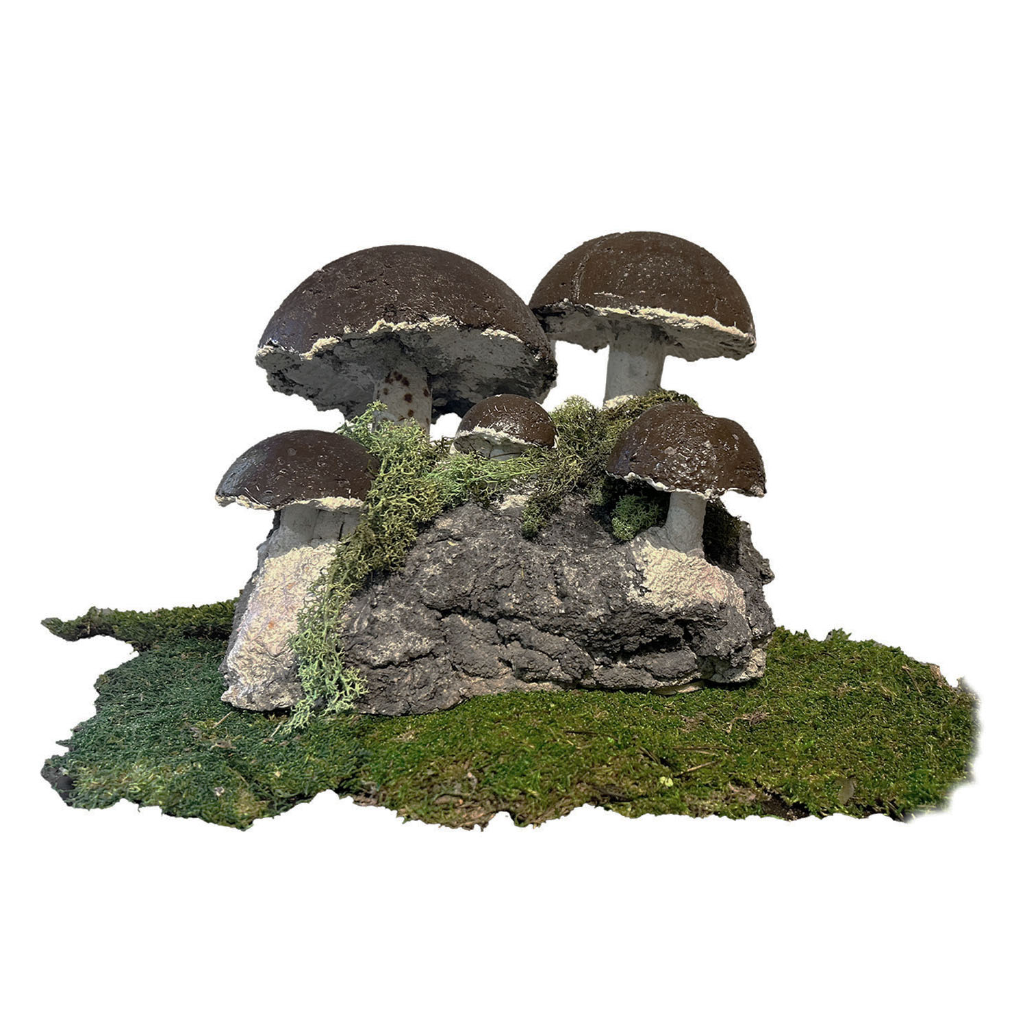 A Weathered Mid-Century Concrete Bolete Fungi Garden Ornament, France 1950s