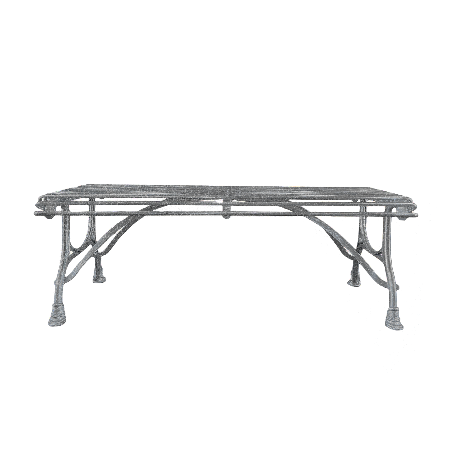 French Park Bench in Galvanized Metal
