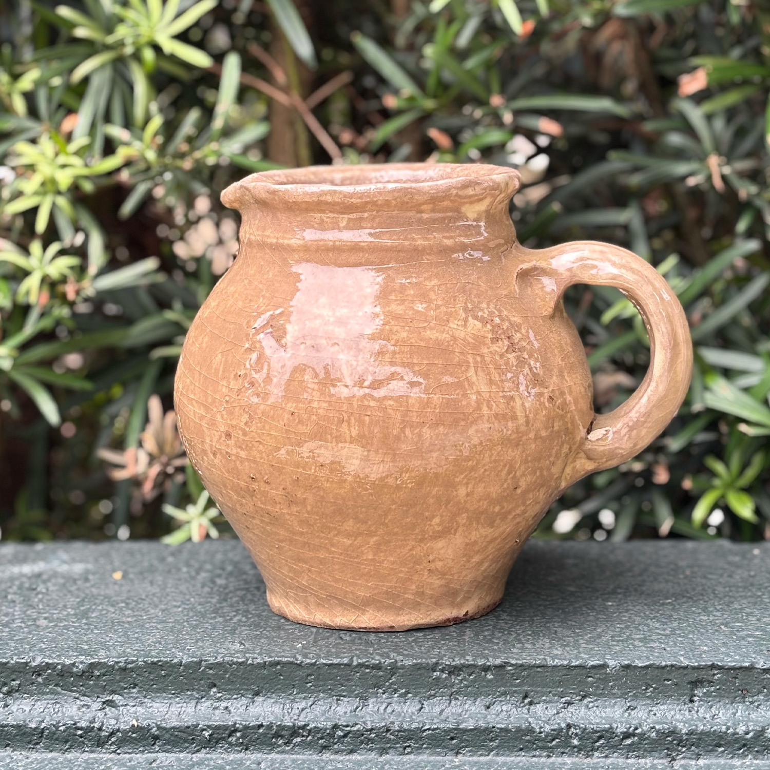 Short Provencal Pitcher Hand Crafted in Terra Cotta