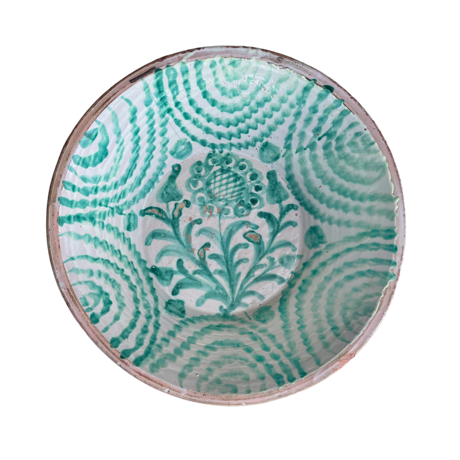 Antique European Terracotta Lebrillo Bowl