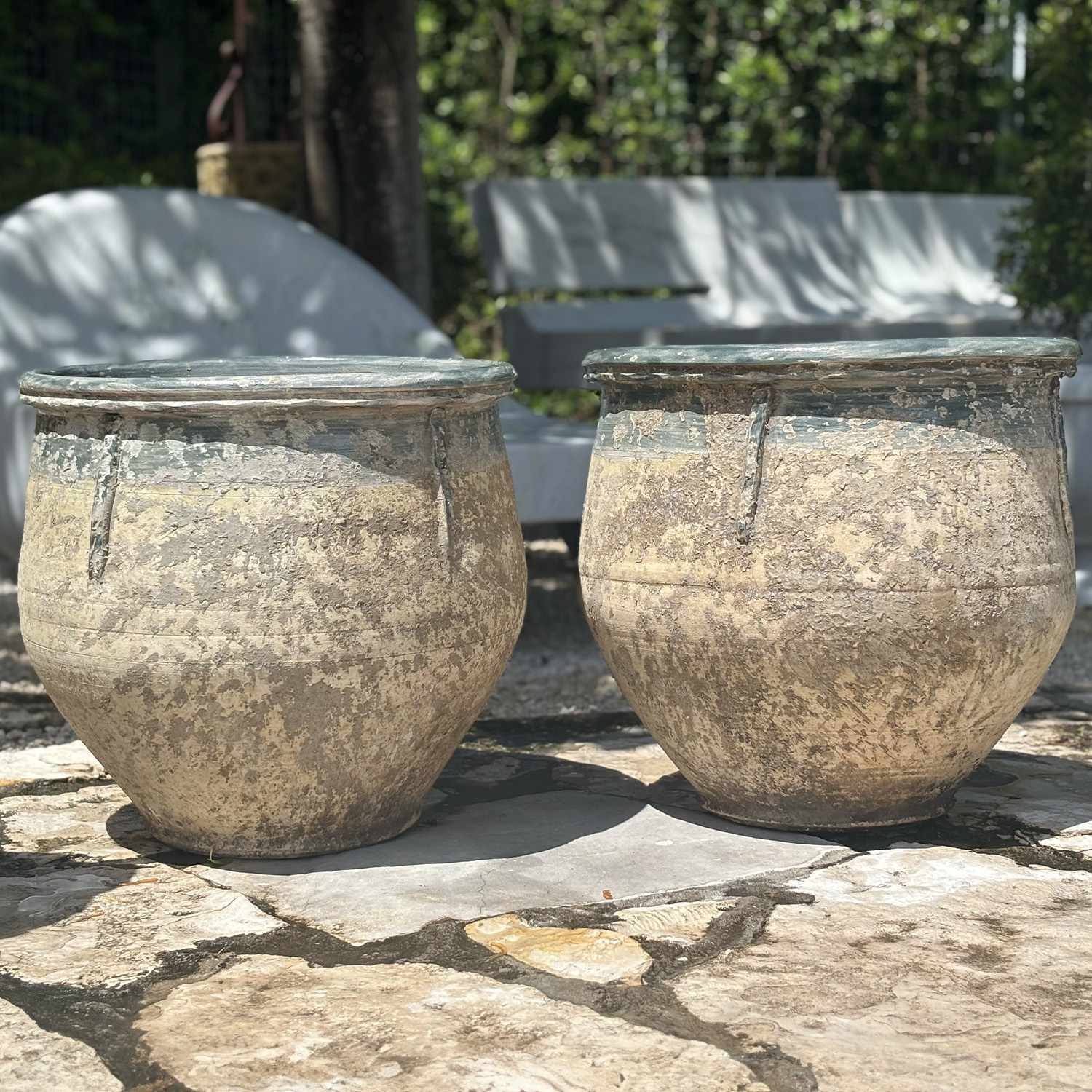 Pair of Small French Bugadier Planter in Grey
