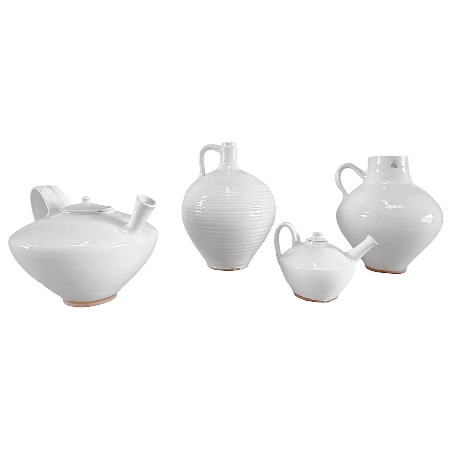 A Collection of White Glazed Ceramic Vessels from the 1960s, France