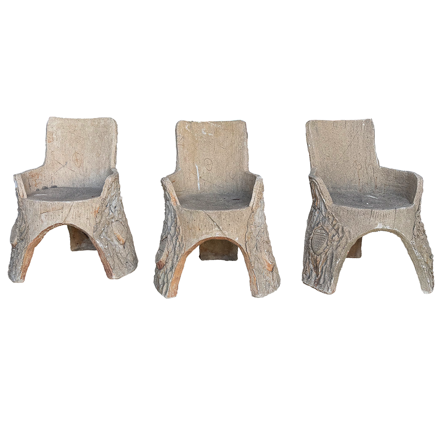 20th Century a Garden Furnishing Set in Faux Bois from France