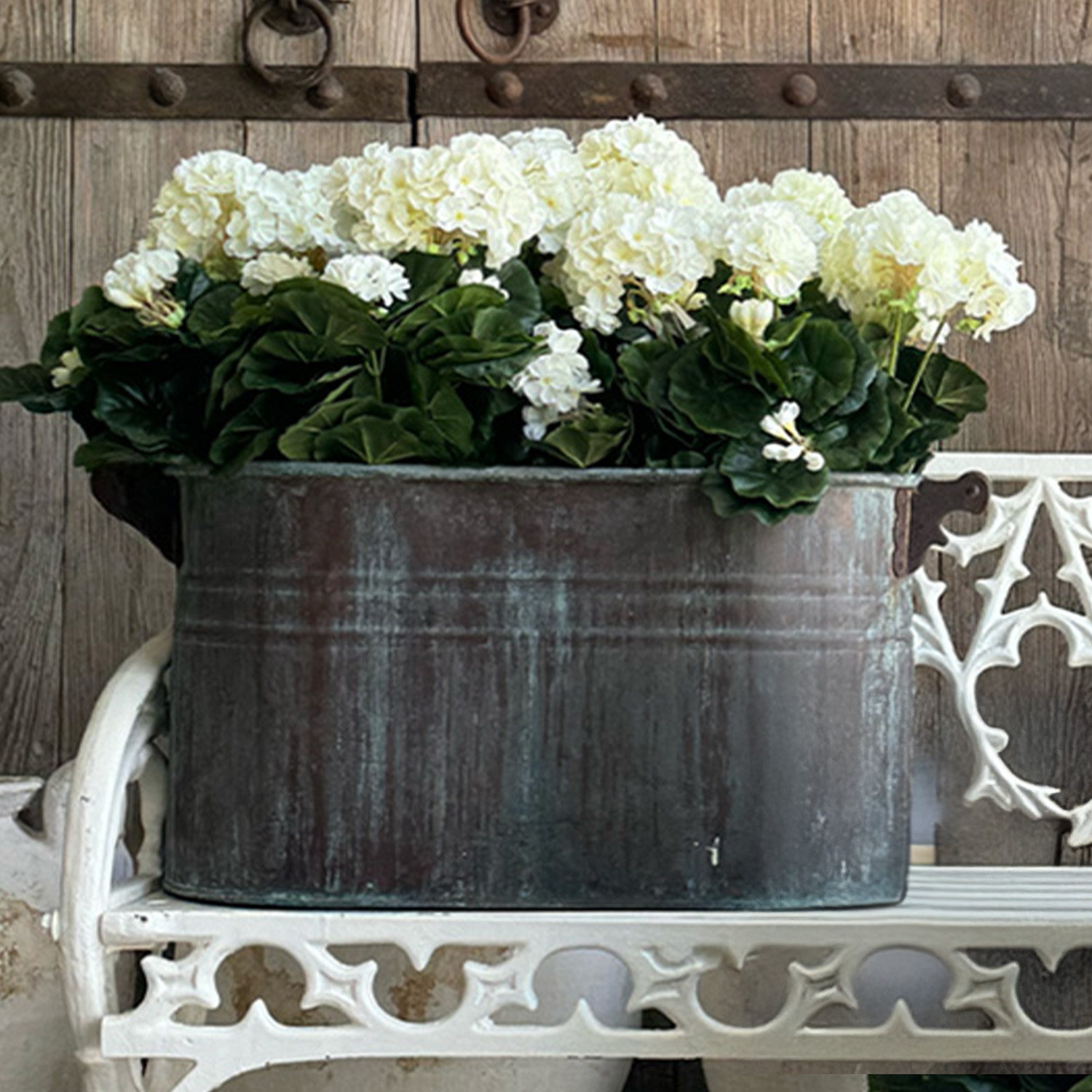 Aged Copper Planter with Natural Patina