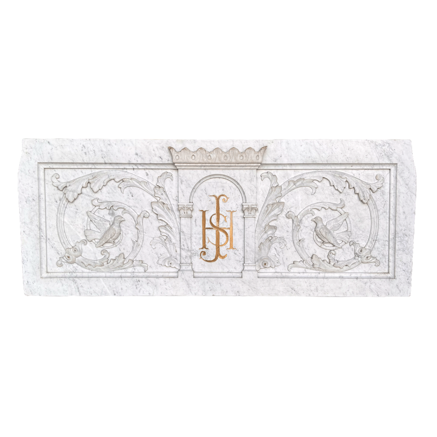 A 19th Century Neoclassical Wall Relief in Hand Carved Statuario Marble from France