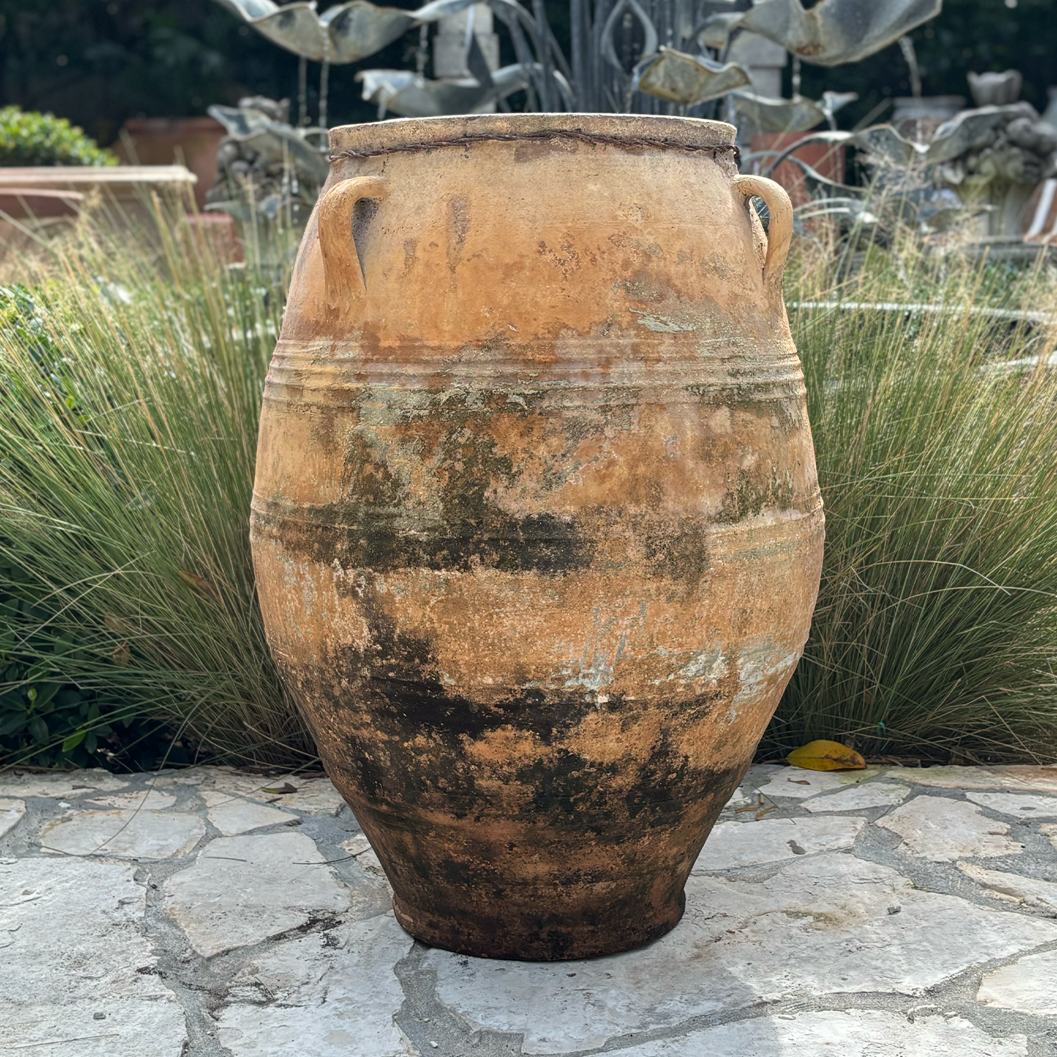 Antique Mediterranean Terracotta Greek Olive Oil Jar