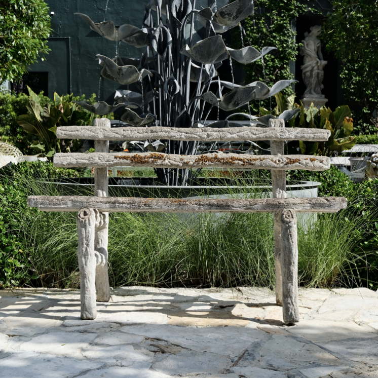 Small Bench in Faux Bois from France