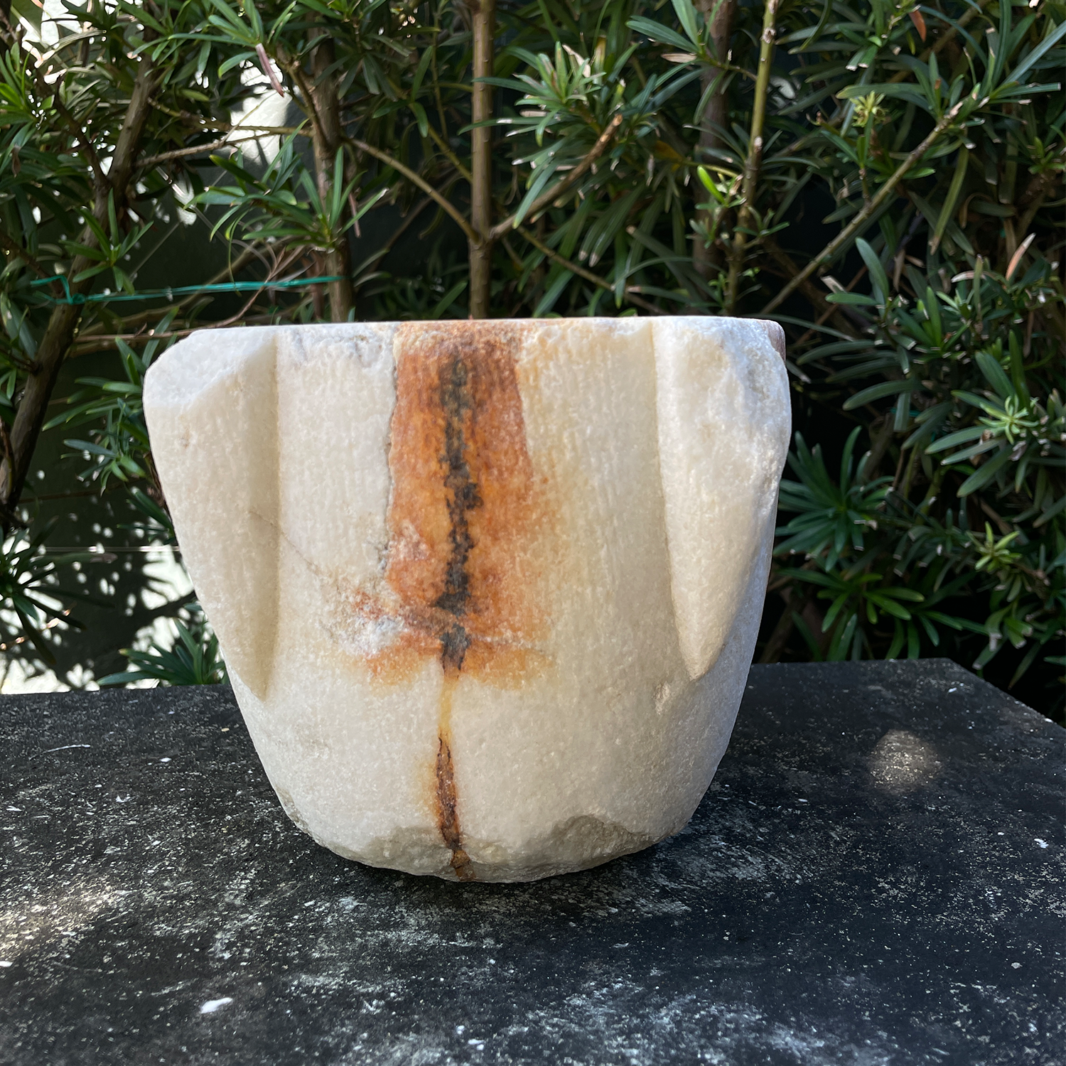 Italian Hand-Carved Limestone Mortar