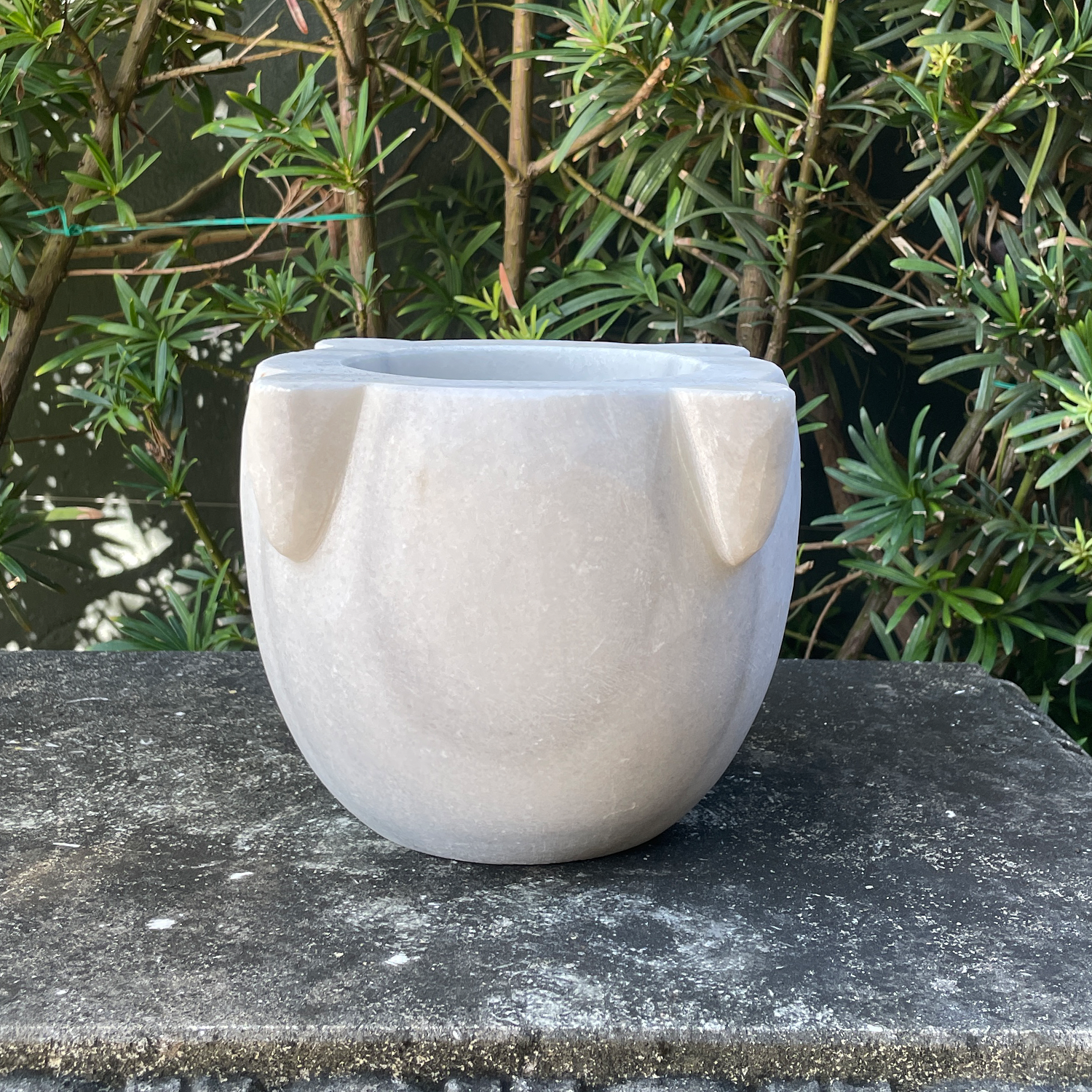 Antique Italian White Marble Mortar