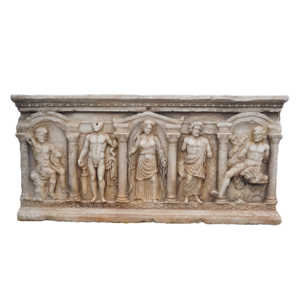 19th Century Antique Fountain Basin in Marble from Sicily