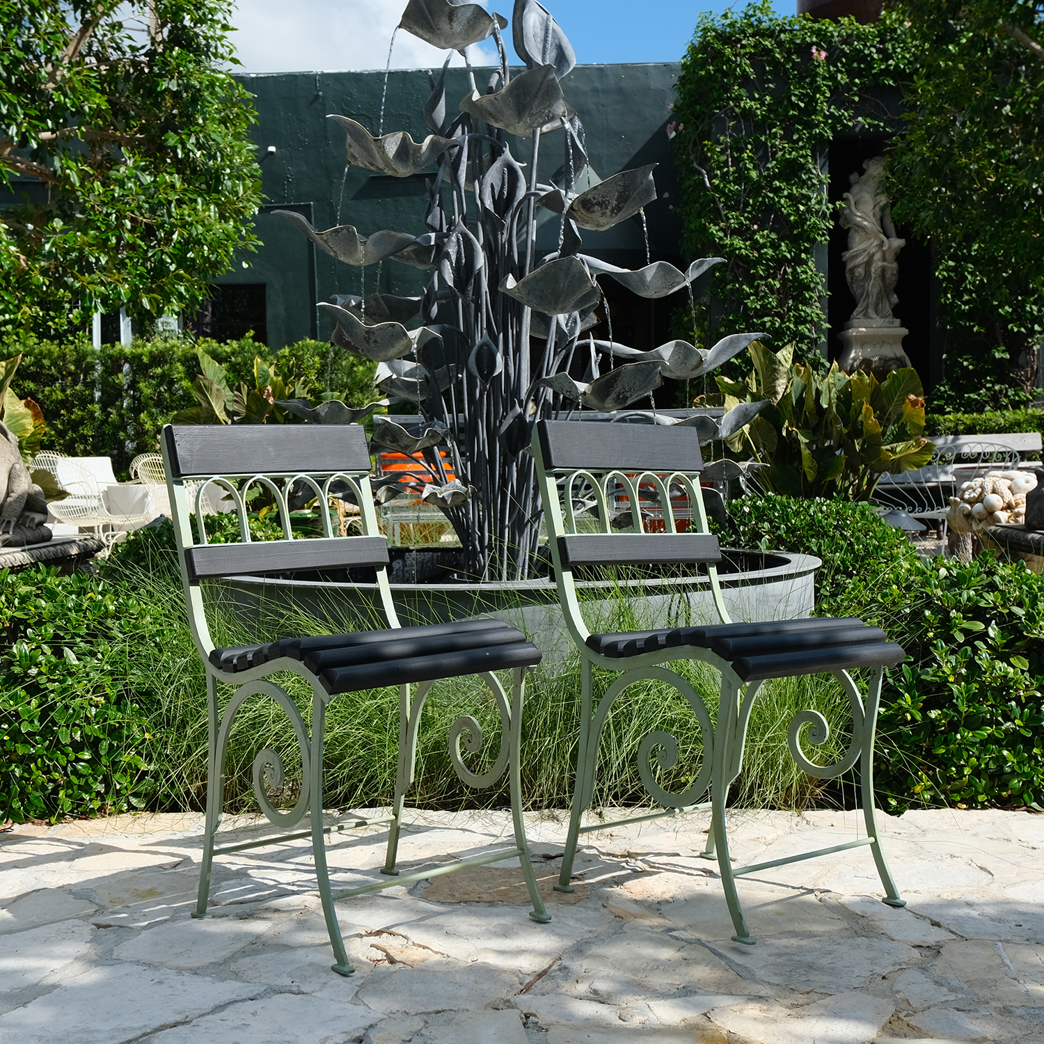 Set of Six French Garden Chairs