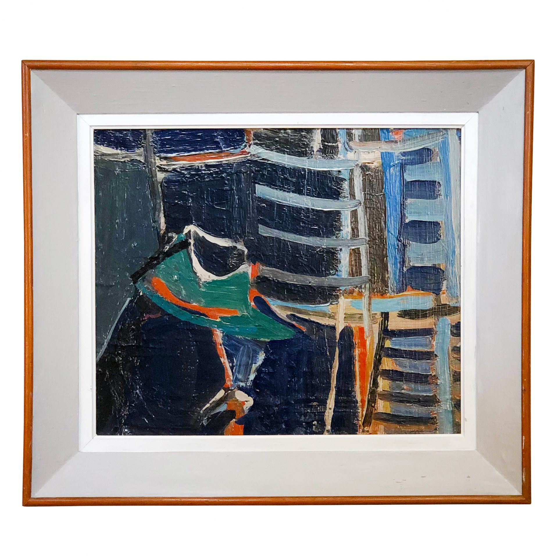 20th Century Blue-Green Abstract Books, French Painting by Daniel Clesse