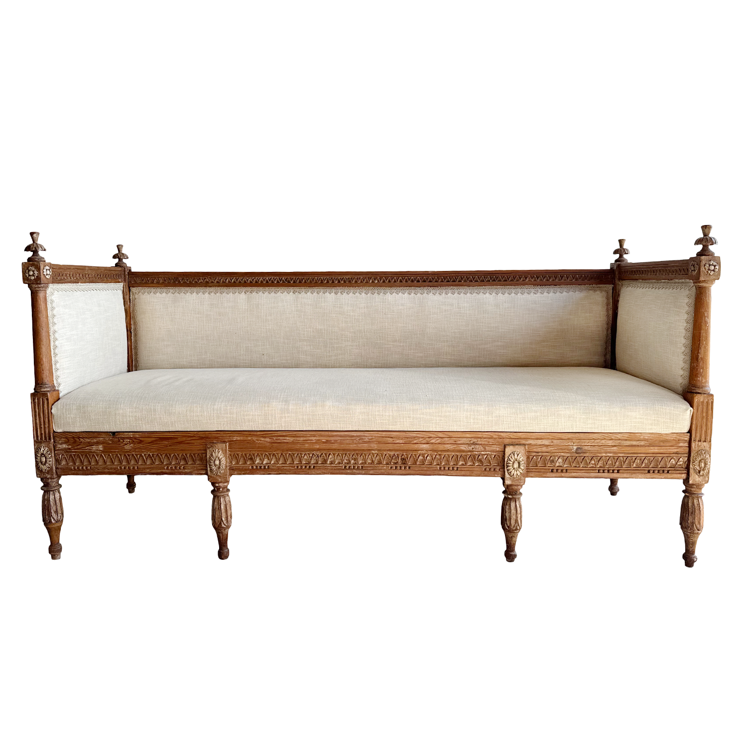 19th Century Swedish Gustavian Pine Daybed – Antique Scandinavian Sofa Bench