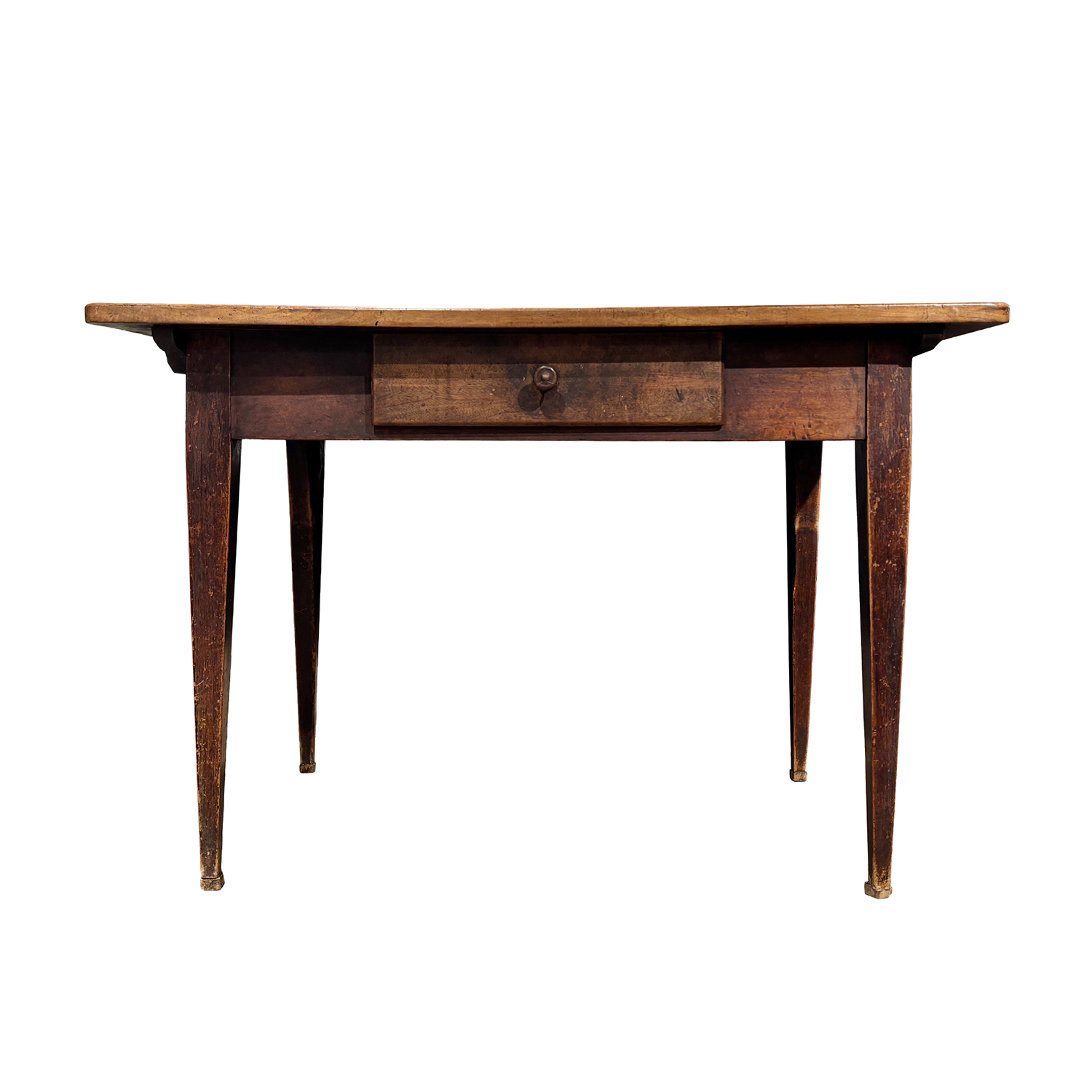19th Century French Provincial Walnut End Table – Antique Rectangular Farm Table