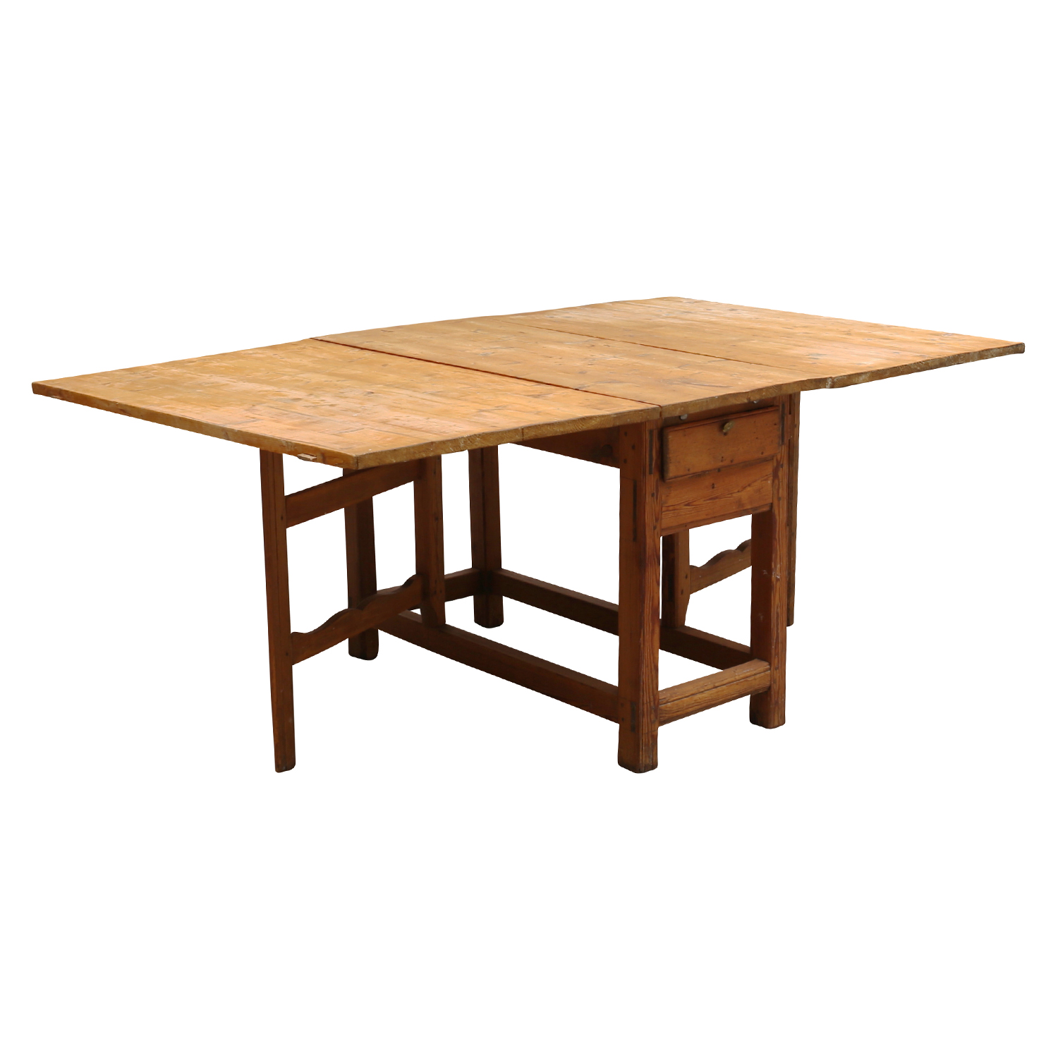 19th Century Swedish Gustavian Pine Slagbord – Antique Drop-Leaf Dining Table