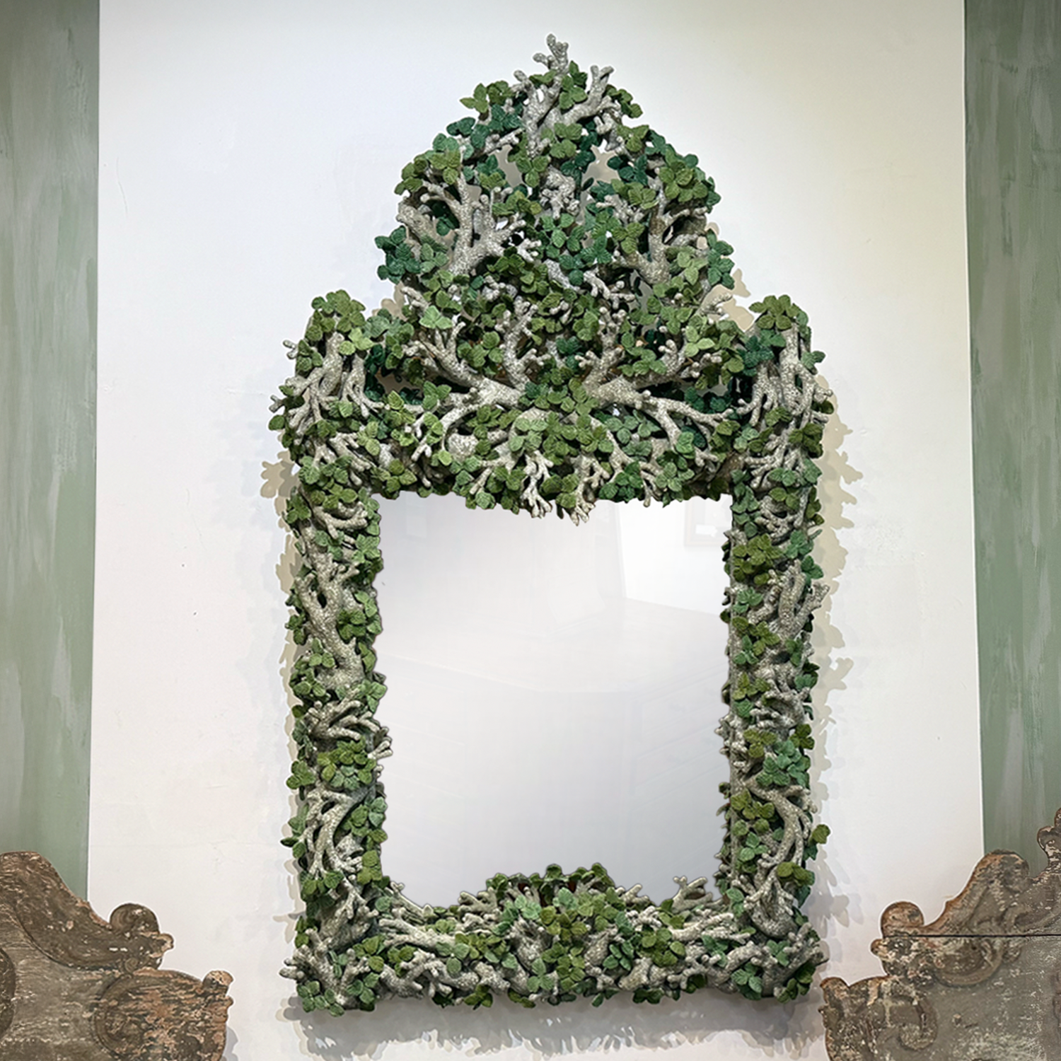 French Branch and Leaf Wall Mirror