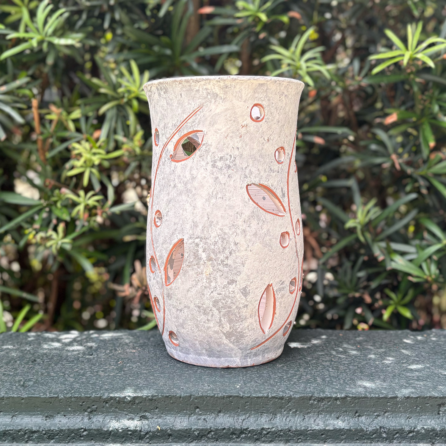 Table Top Lantern in Patinated Terracotta from Provence