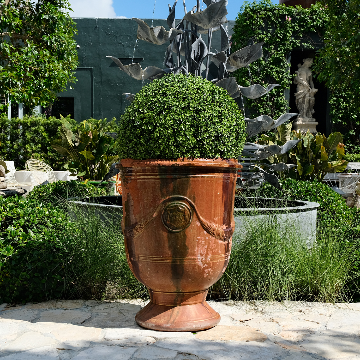 Antique French Anduze Garden Planter Pot in Terra Cotta