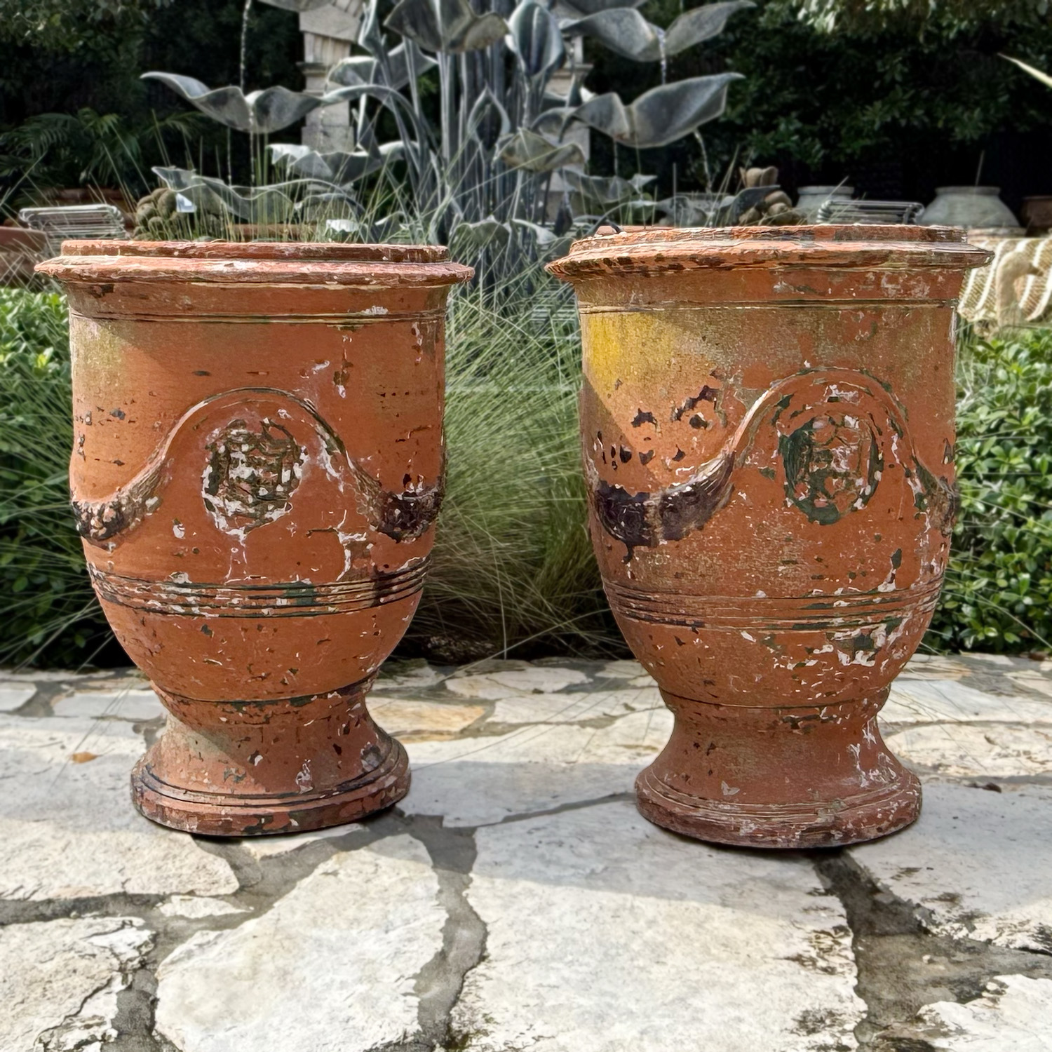 A Pair of Large Antique Anduze Garden Planters from Provence