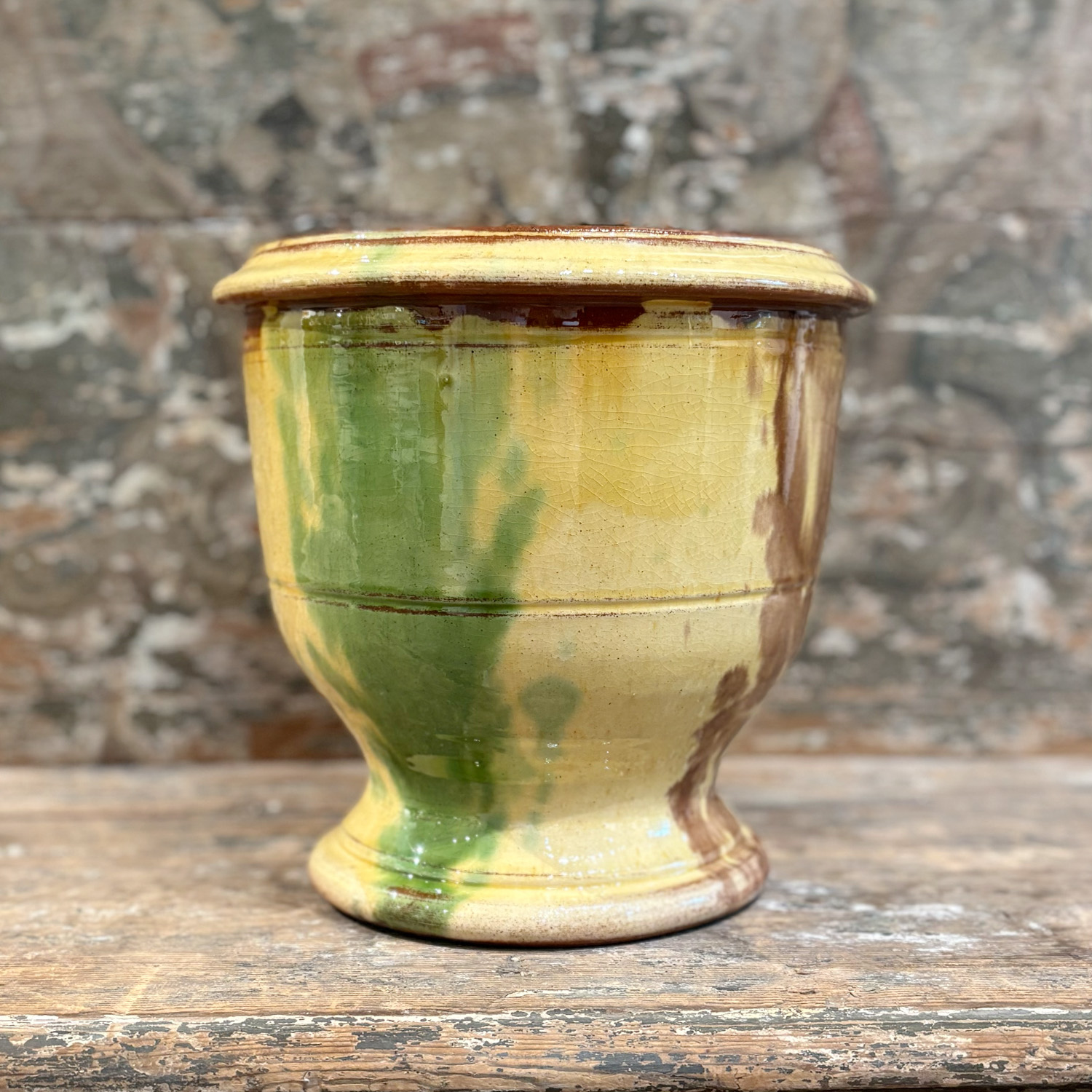 Small Anduze Planter in Traditional Flamme Glazed Patina from France