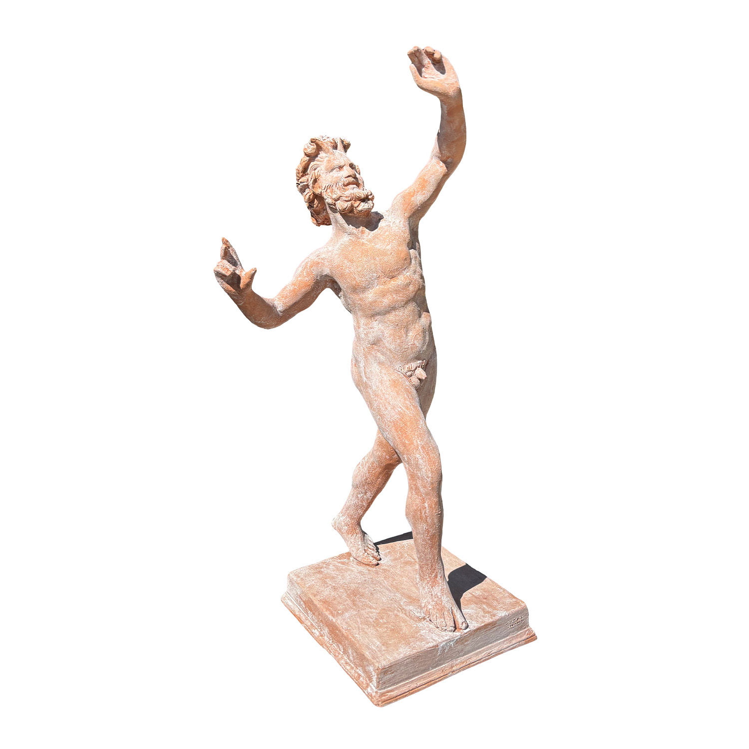 Late 20th Century Dancing Faun Sculpture crafted in Italian Terracotta