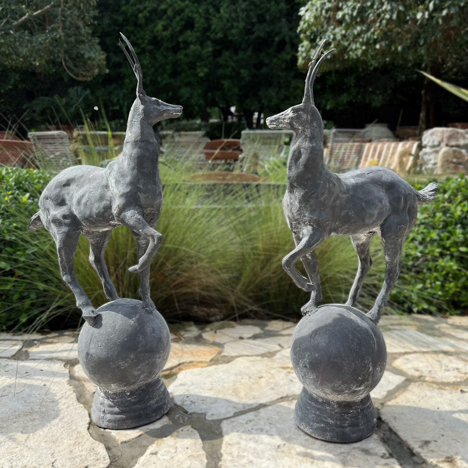 Cast Iron Garden Deers from the United Kingdom