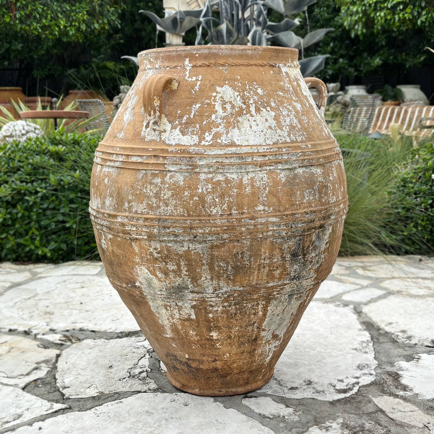 Antique 19th Greek Terracotta Weathered Greek Olive Oil Jar