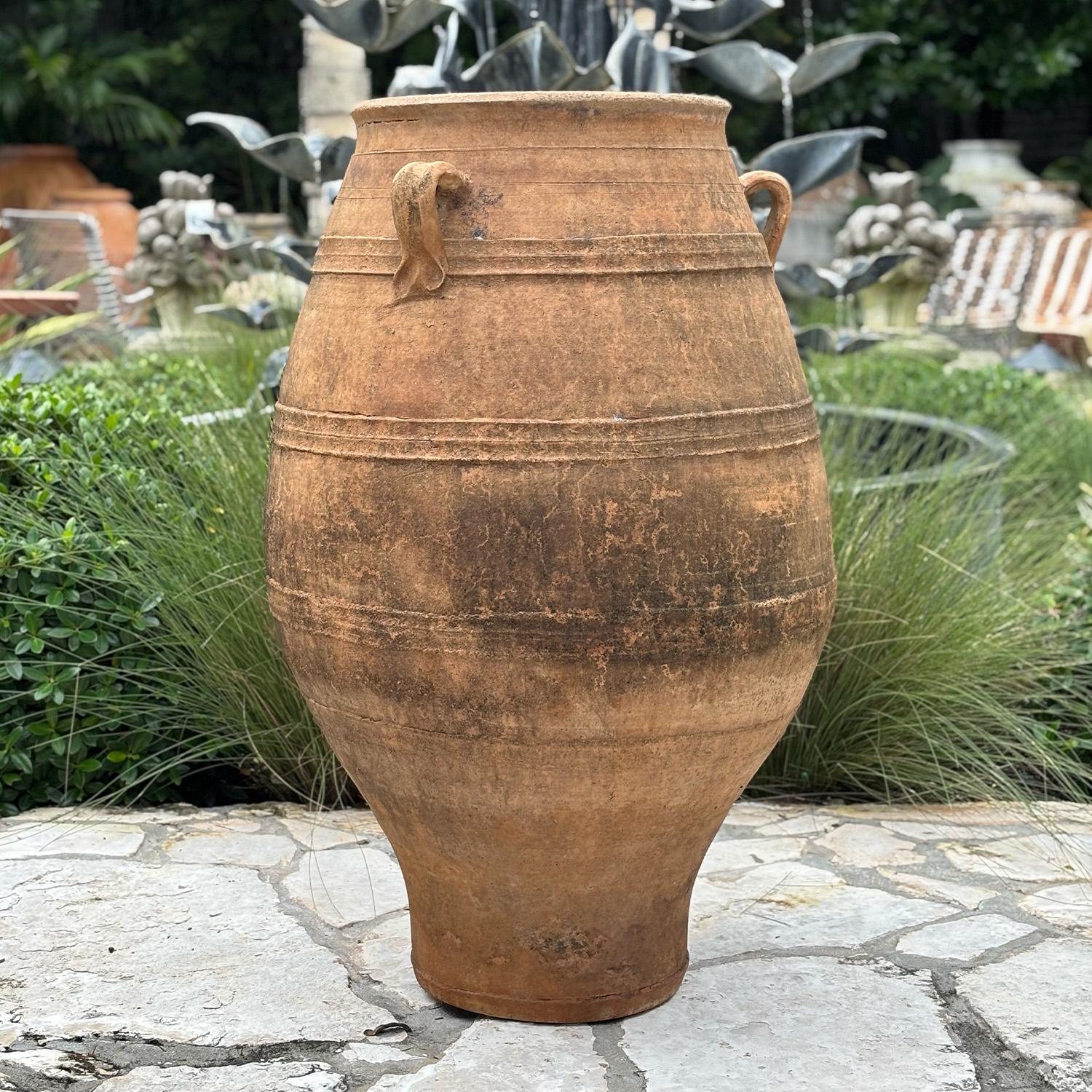 Antique Mediterranean Terracotta Greek Olive Oil Jar