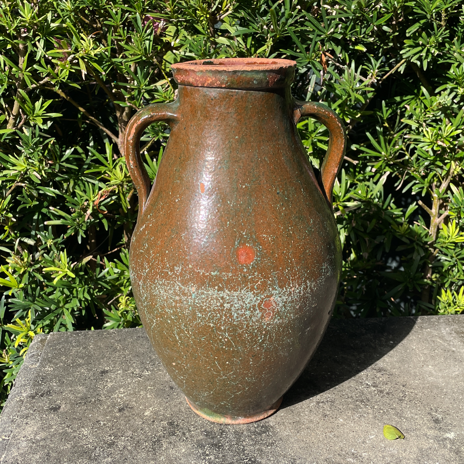 Rustic Glazed European Terracotta Vessel, Early 20th Century