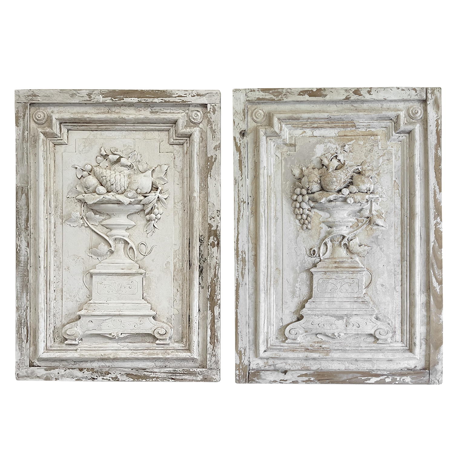 19th/20th Century Pair of French Stucco Sopraportes
