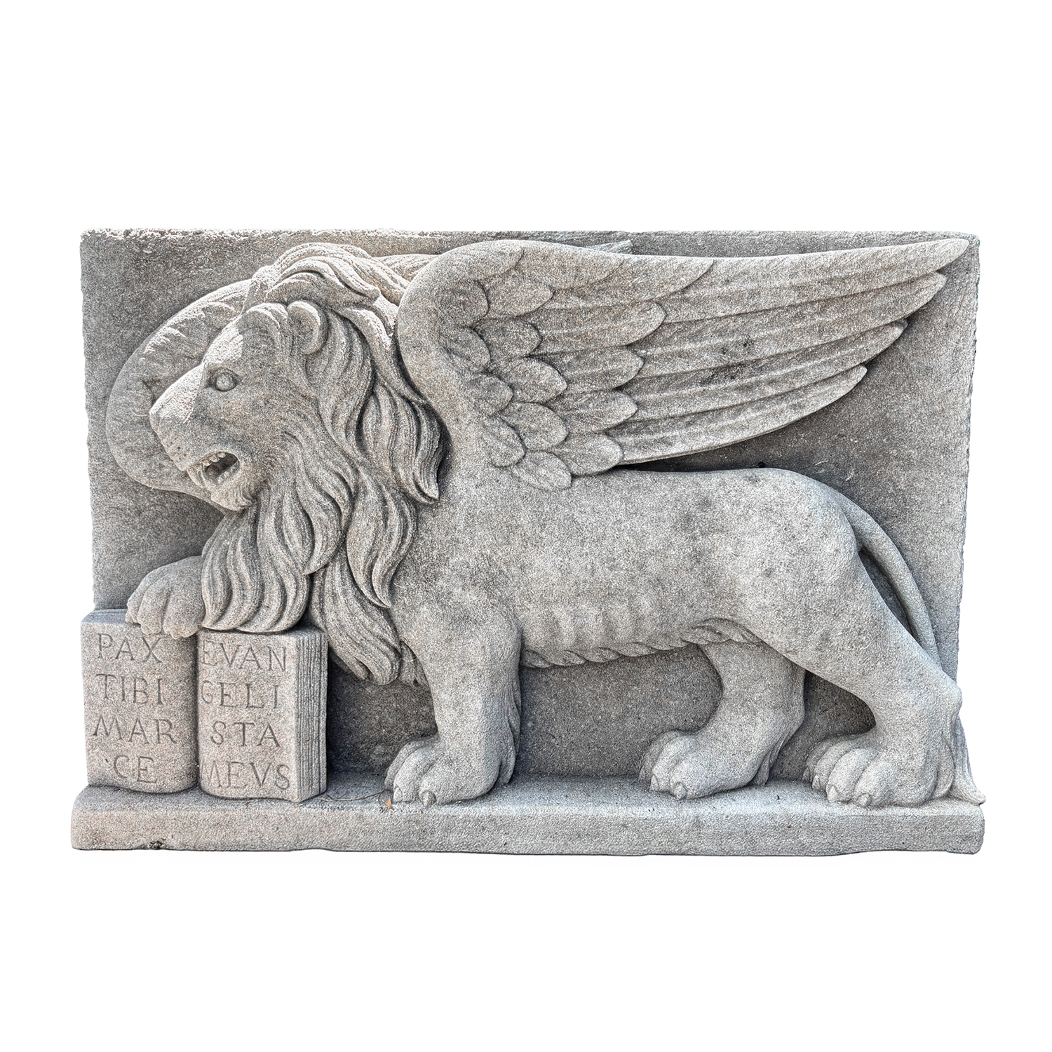 Wall Relief of the Winged Lion of Venice in Hand Carved Limestone