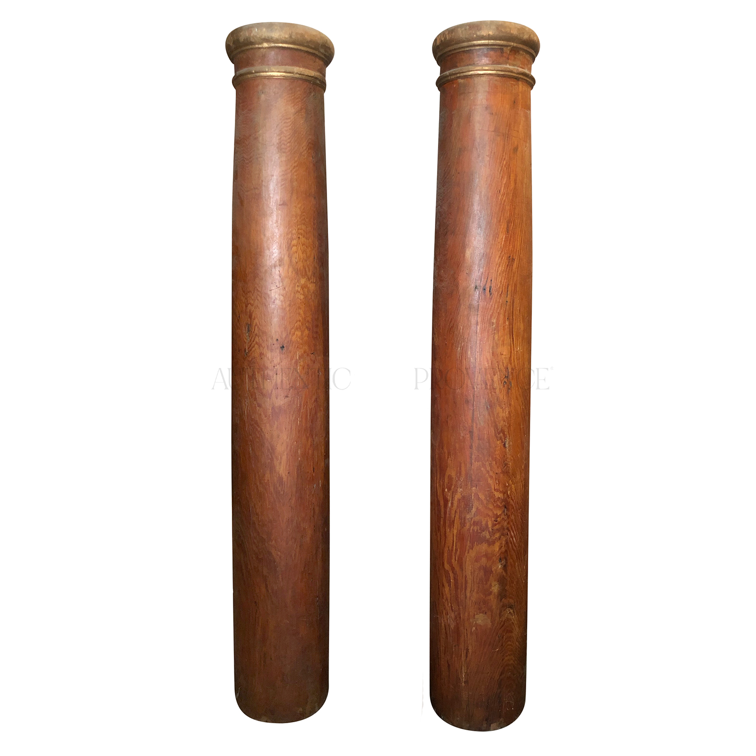 19th Century Austrian Pair of Antique Biedermeier Polished Cherrywood Columns