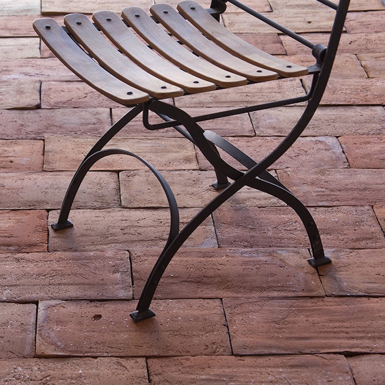 Antique French Terracotta Tiles: Parefeuille Rose