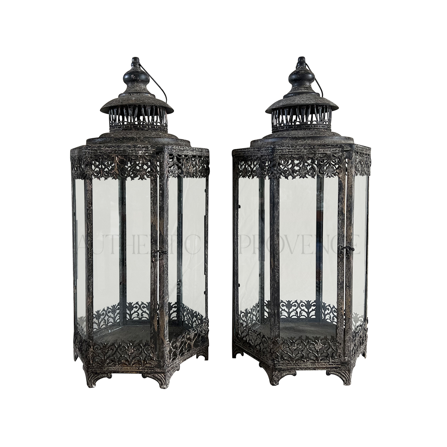 Pair of Decorative French Hexagonal Lanterns