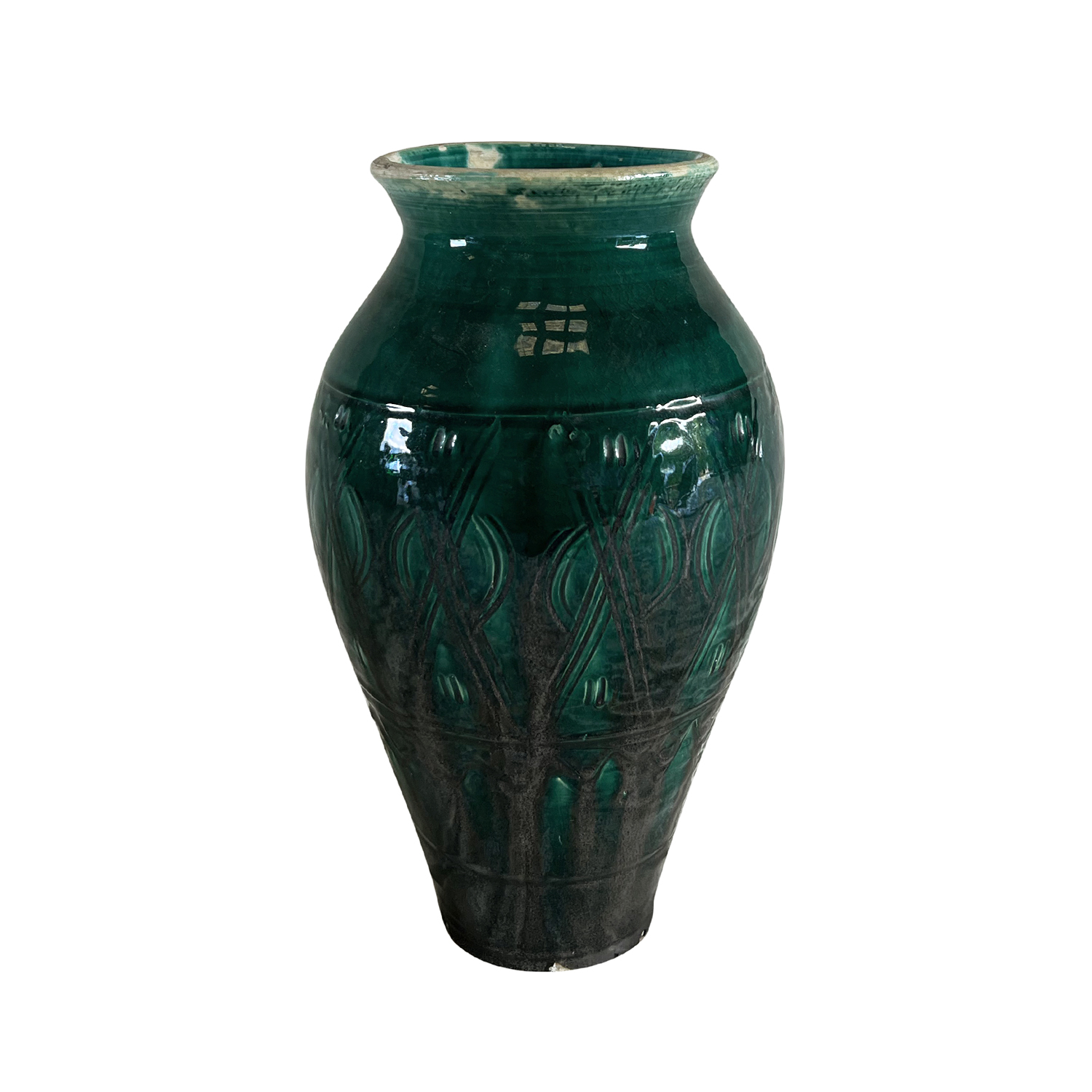 Vintage 1970s Green Vase
