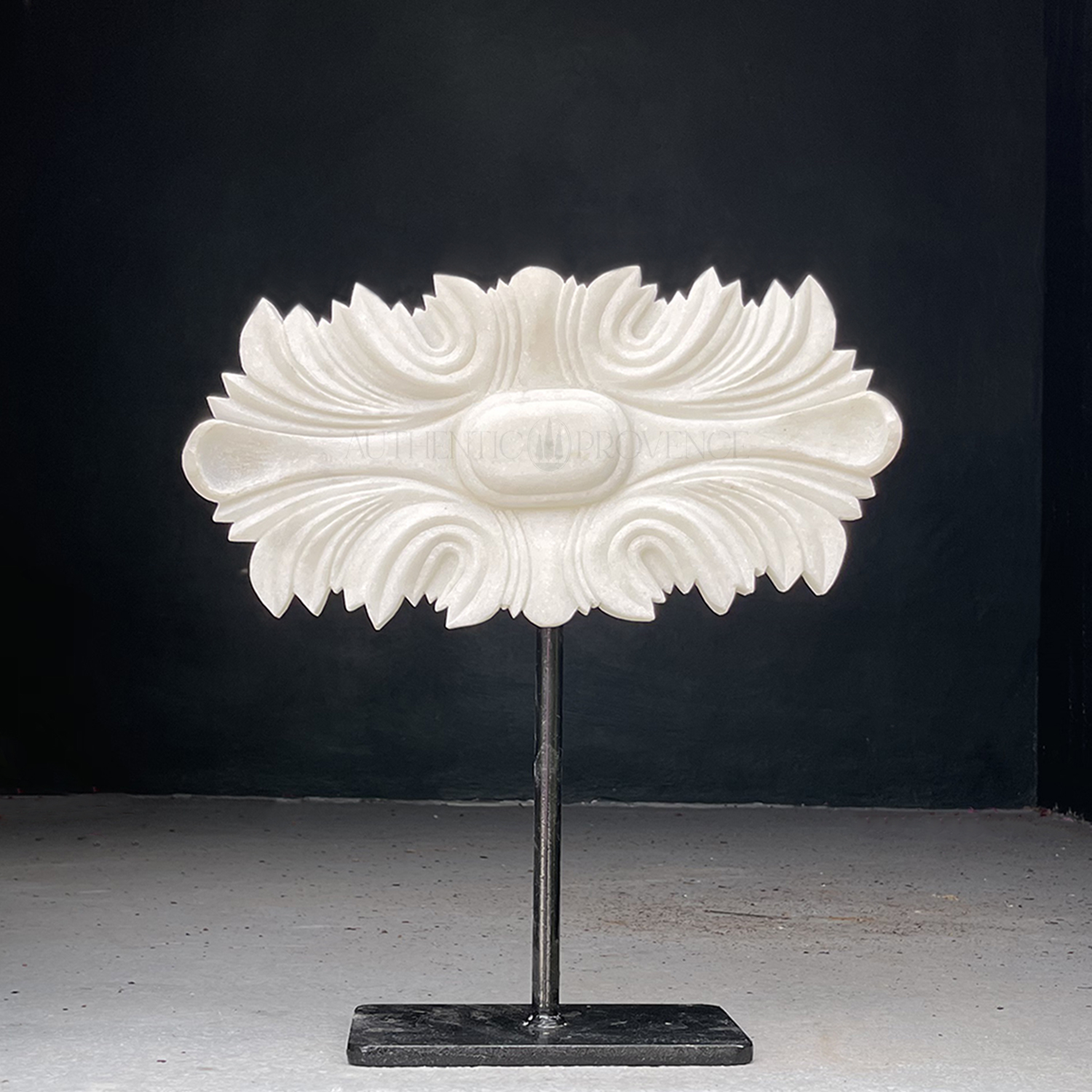 Decorative Fragment in White Marble