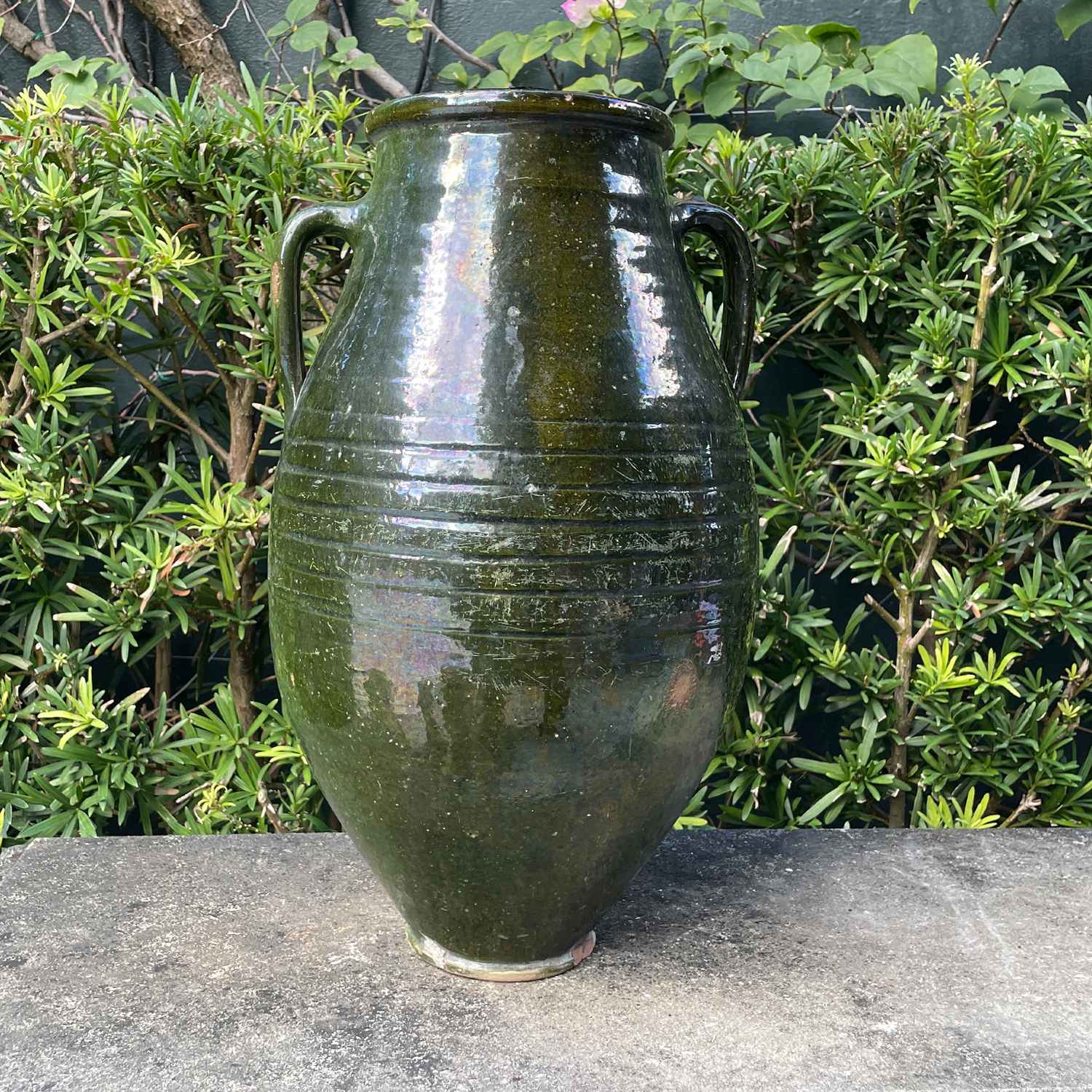 Antique European Farmhouse Jar with Weathered Glaze