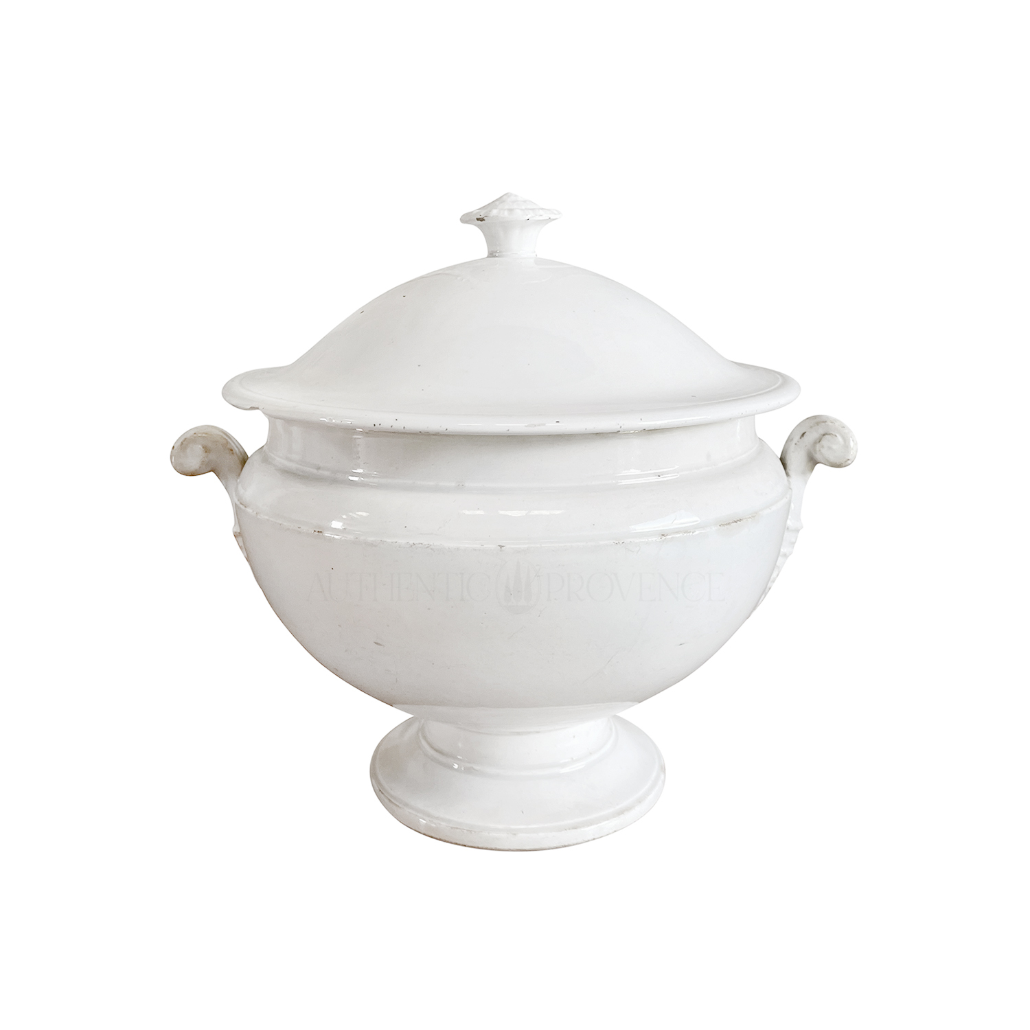 Antique French Faience Tureen Rosette