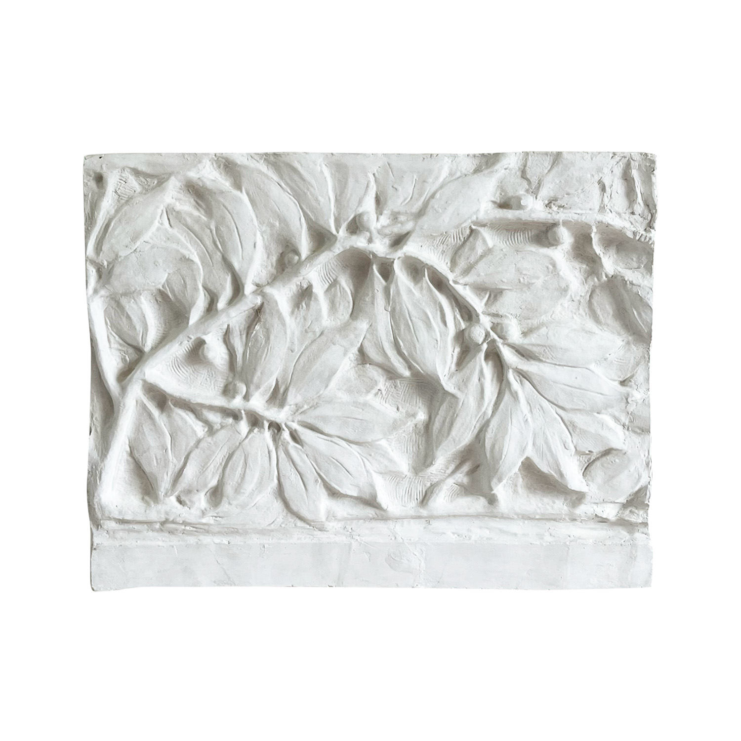 20th Century French Vintage Wall Plaster Relief of a Laurel Tree Branch