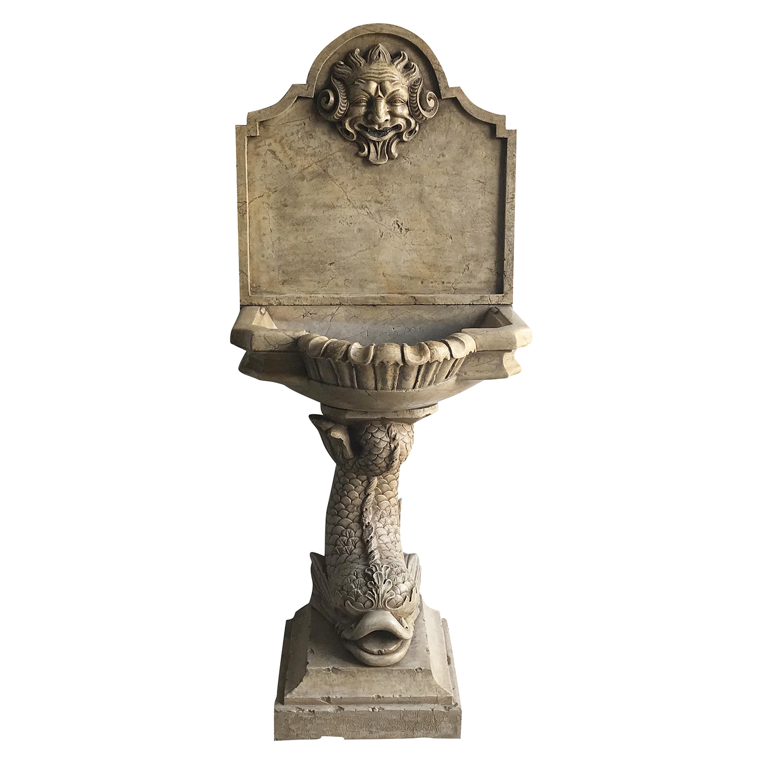 19th Century Italian Antique Marble Wall Fountain