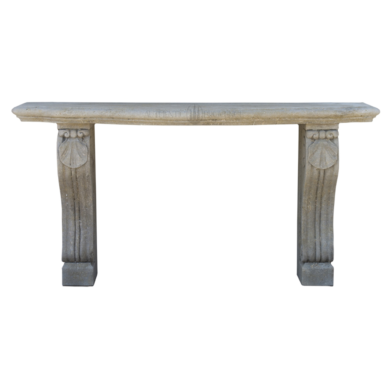 Wall Console Table in Hand-Carved Limestone