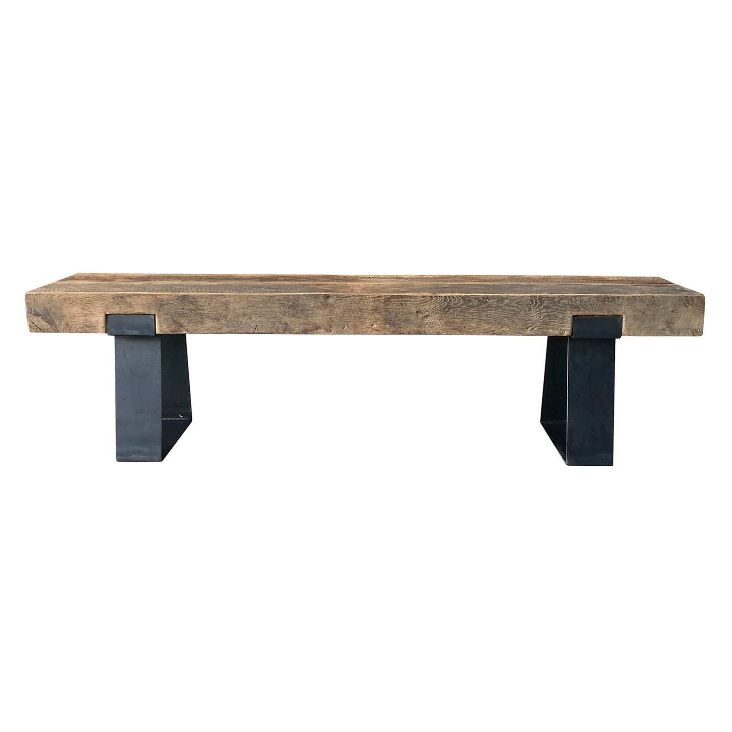 French Brutalist Style Oakwood Bench