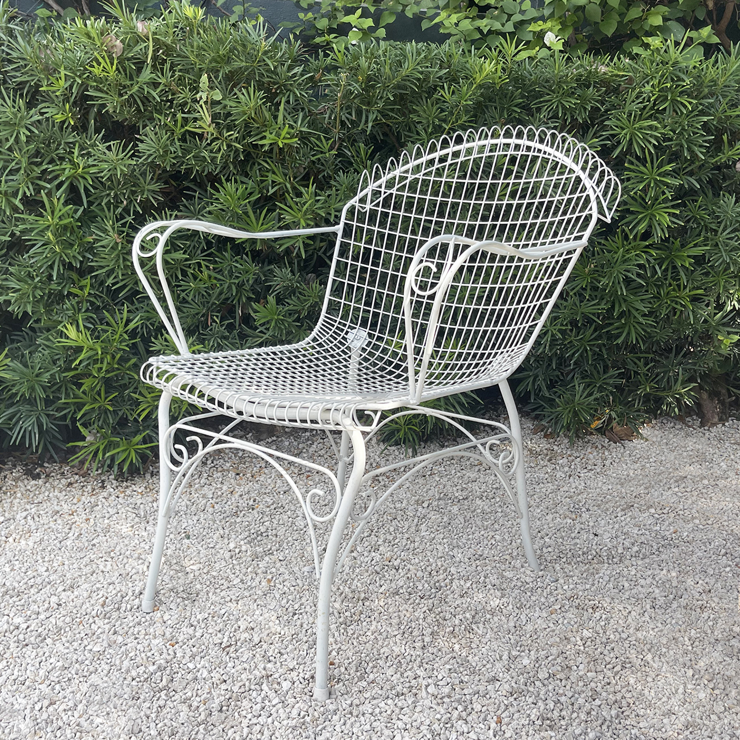 20th Century French Vintage Set of Four Iron Garden Armchairs