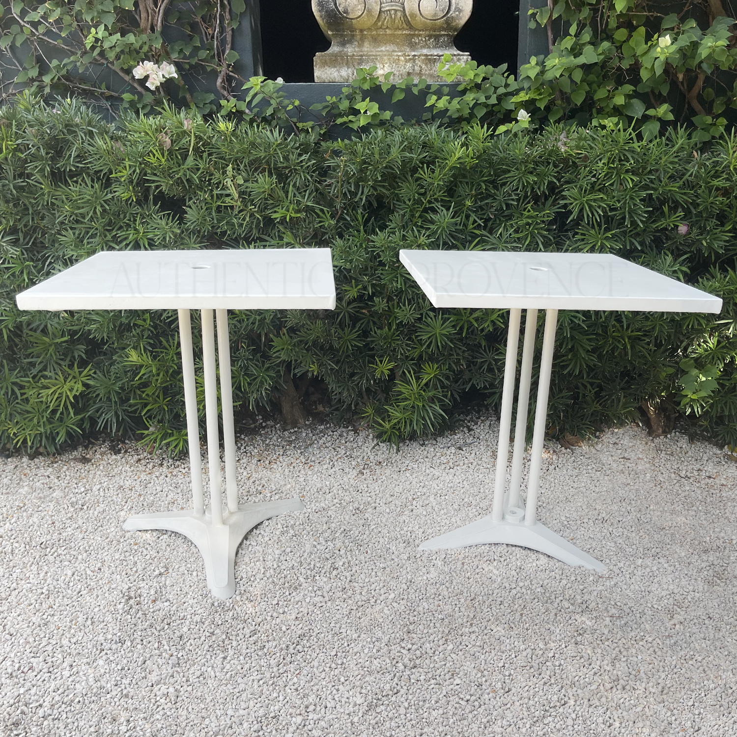 Set of Two Square French Garden Tables