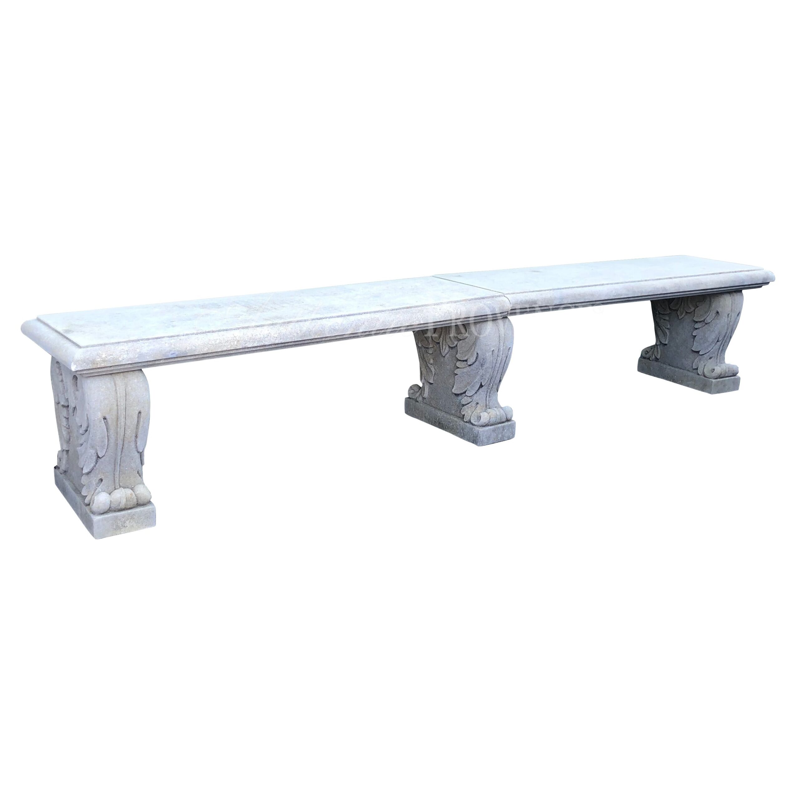 Large Layer Garden Bench in Limestone